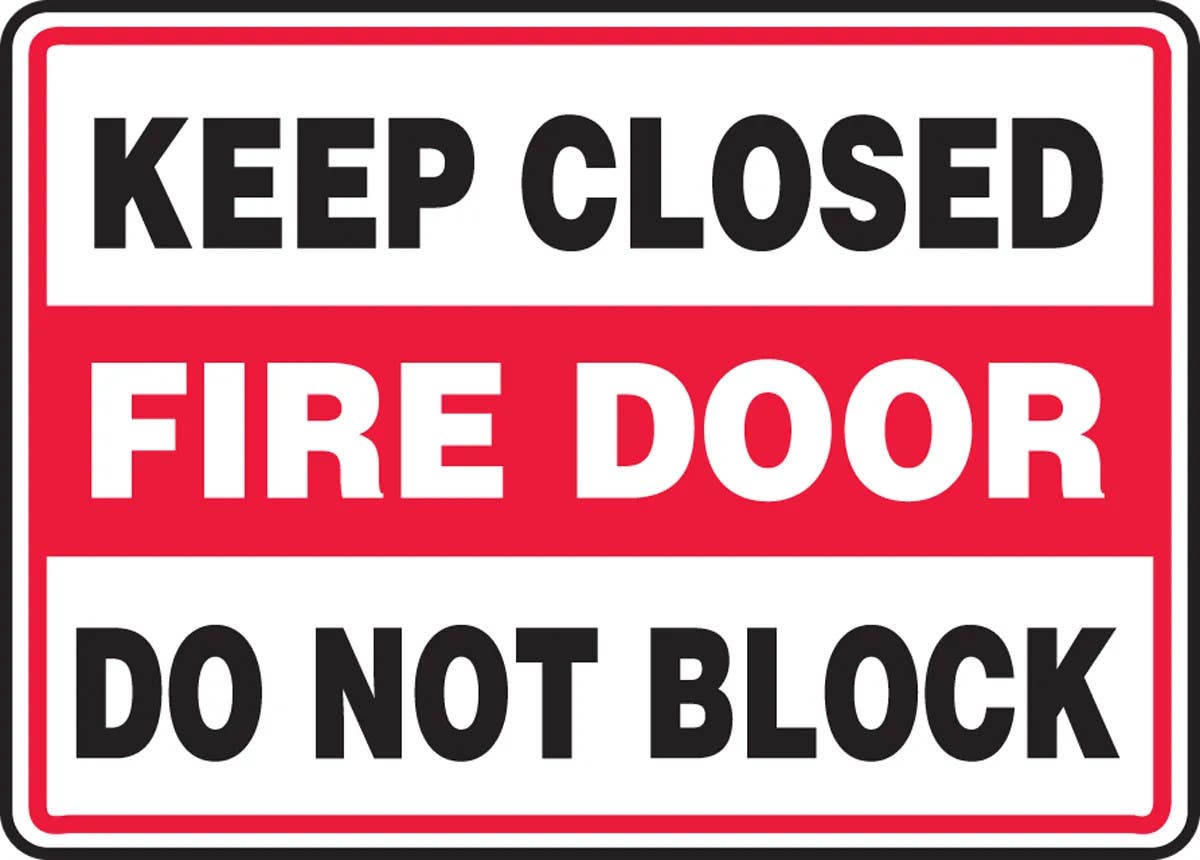AccuformNMC MEXT939 Safety Sign, Keep Closed, Fire Door, Do Not Block, 10" H x 14" W