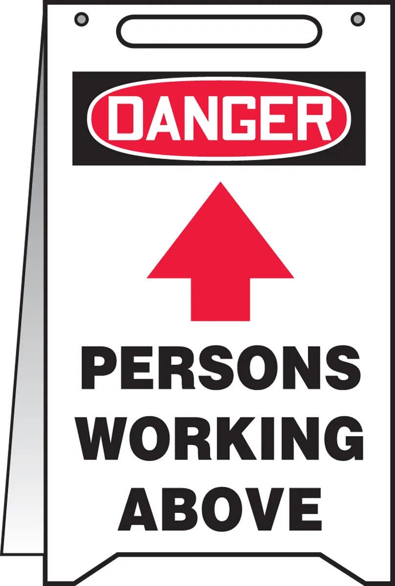 AccuformNMC MF103 OSHA Danger Fold-Ups, Persons Working Above, 20" H x 12" W