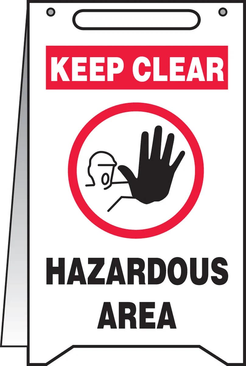 AccuformNMC MF109 Fold-Ups, Keep Clear, Hazardous Area, 20" H x 12" W