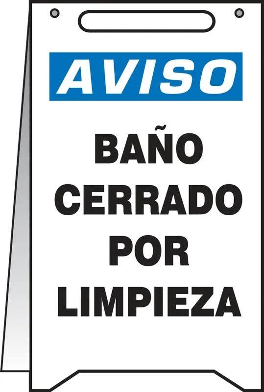 AccuformNMC MF114 OSHA Notice Fold-Ups Safety Sign, Restroom Closed For Cleaning, 20" H x 12" W