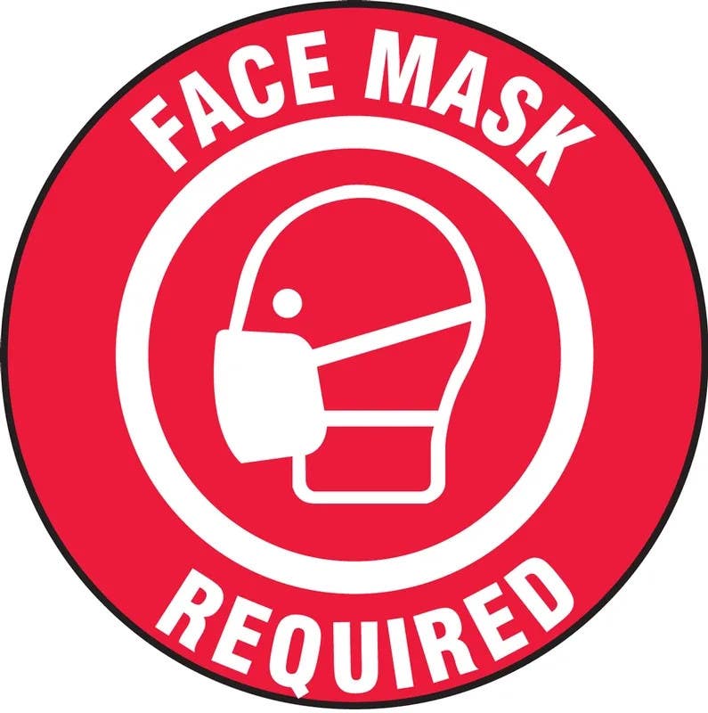 AccuformNMC MFC1 Carpet Decal, Face Mask Required