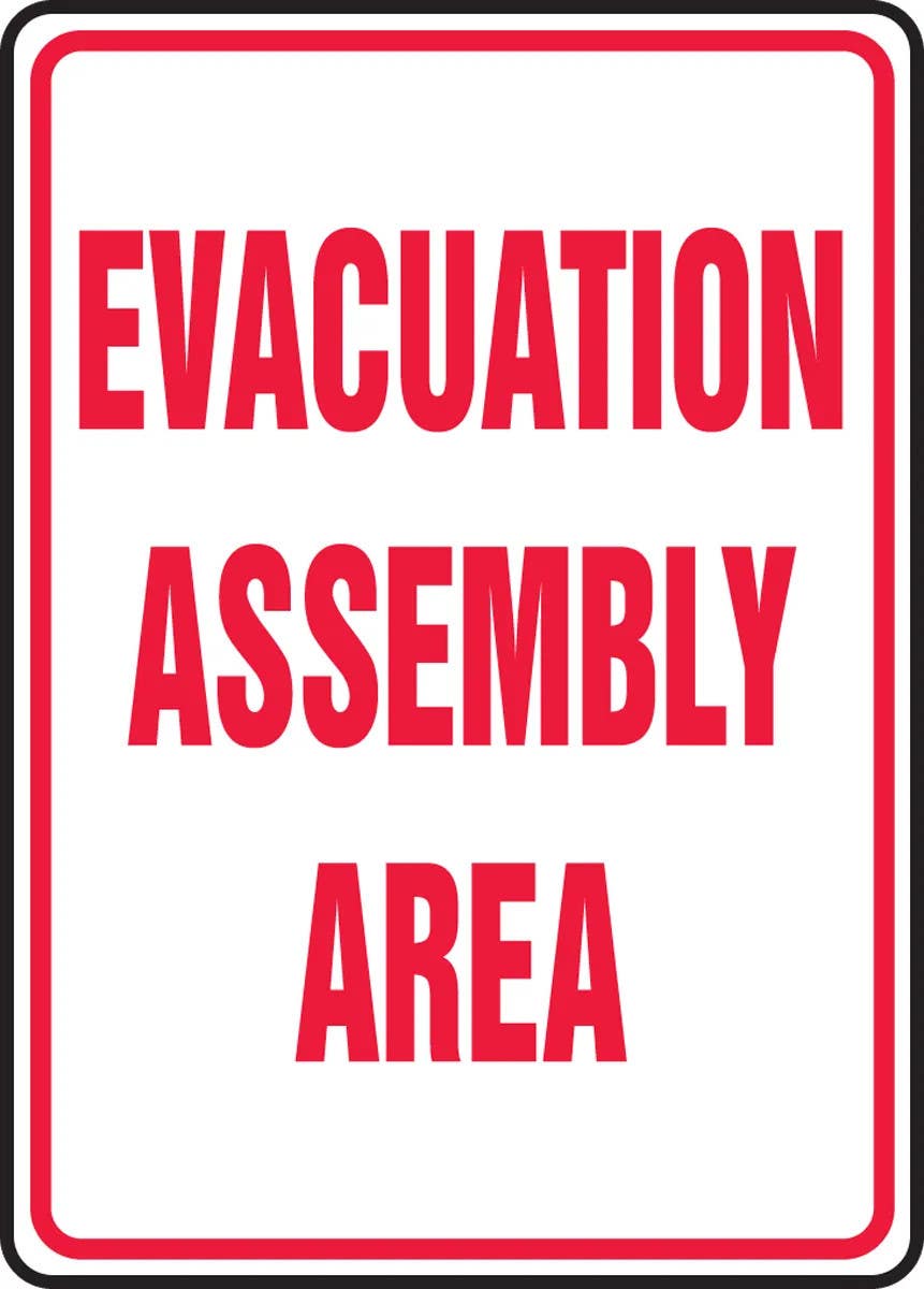 AccuformNMC MFEX504 Safety Sign, Evacuation Assembly Area, 24" H x 18" W