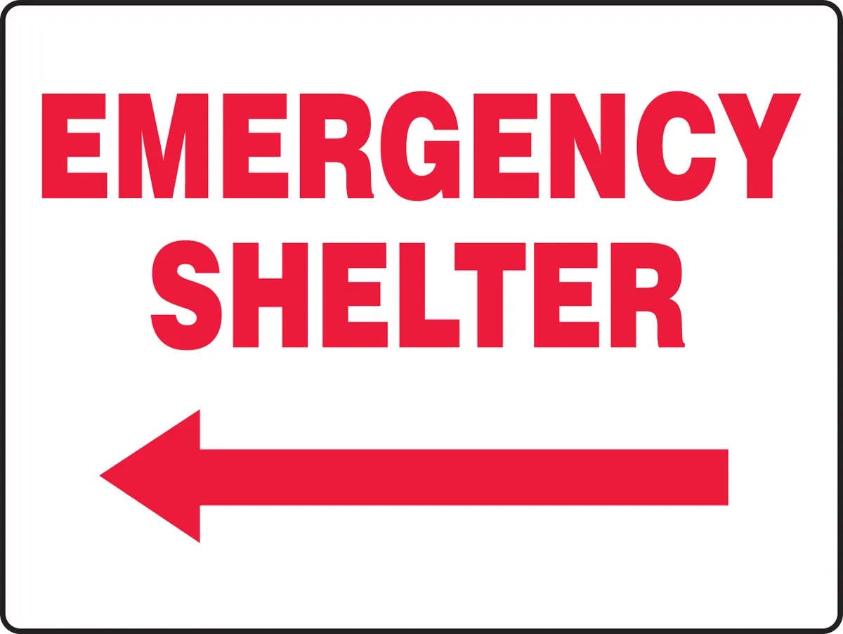 AccuformNMC MFEX5 BigSign, Emergency Shelter, 24" H x 36" W