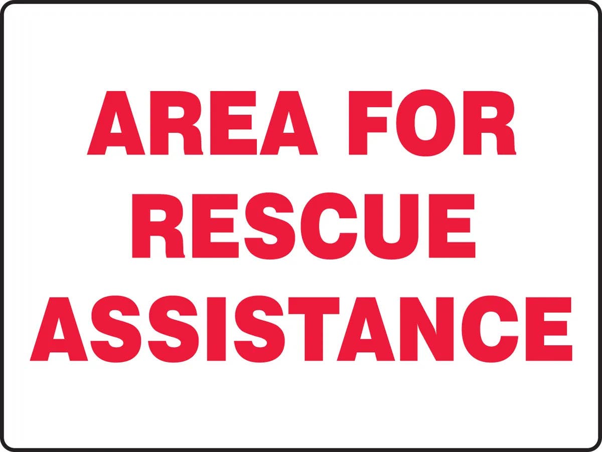 AccuformNMC MFEX522 Safety Sign, Area For Rescue Assistance, 18" H x 24" W