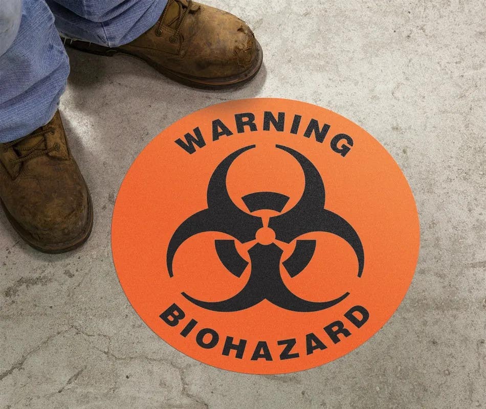 AccuformNMC MFS05 Slip-Gard Floor Sign, Warning, Bio-Hazard
