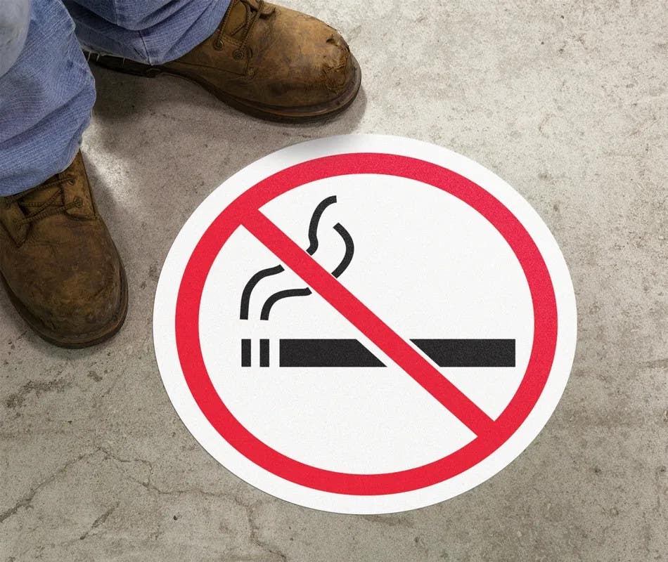 AccuformNMC MFS07 Slip-Gard Floor Sign, No Smoking