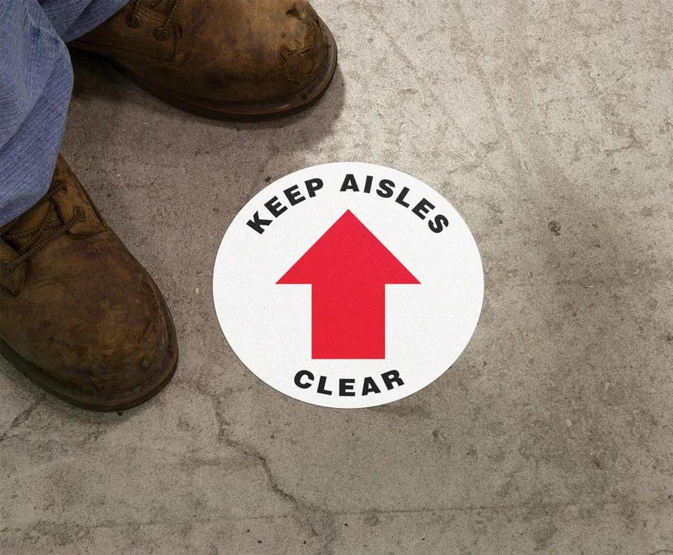 AccuformNMC MFS11 Slip-Gard Floor Sign, Keep Aisles Clear