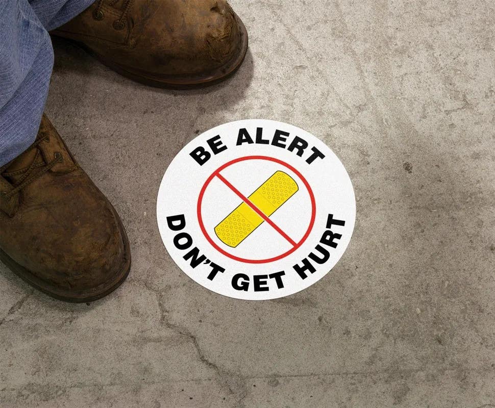 AccuformNMC MFS24 Slip-Gard Floor Sign, Be Alert Don't Get Hurt