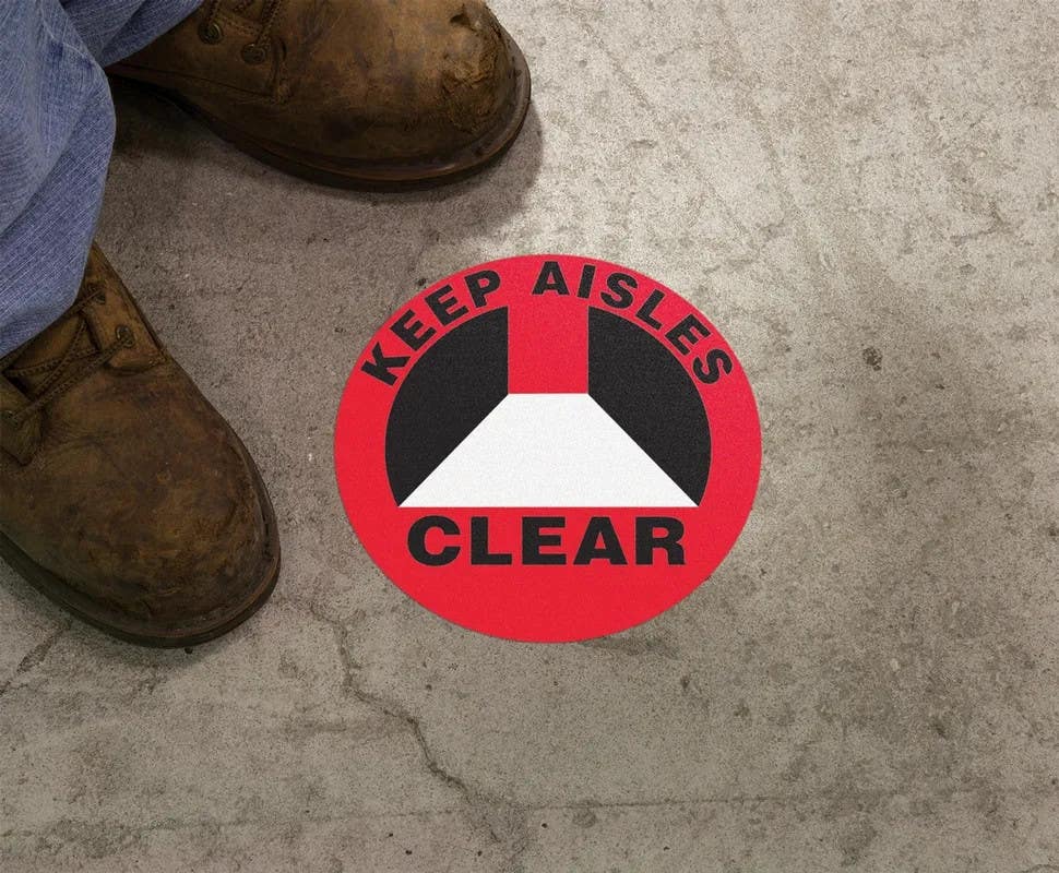 AccuformNMC MFS27 Slip-Gard Floor Sign, Keep Aisles Clear