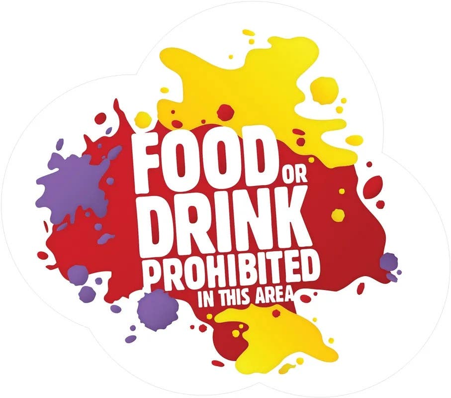 AccuformNMC MFS400 Floor-Grafix, Food Or Drink Prohibited In This Area, 24"