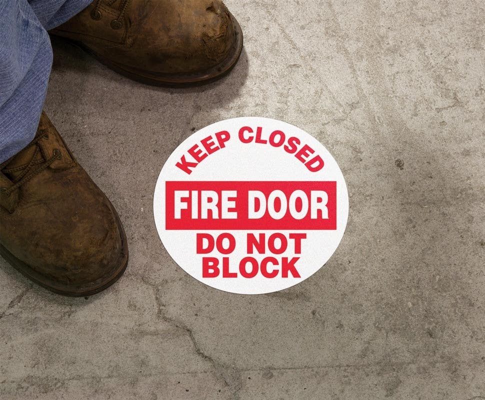 AccuformNMC MFS Floor Sign, Keep Closed, Fire Door, Do Not Block