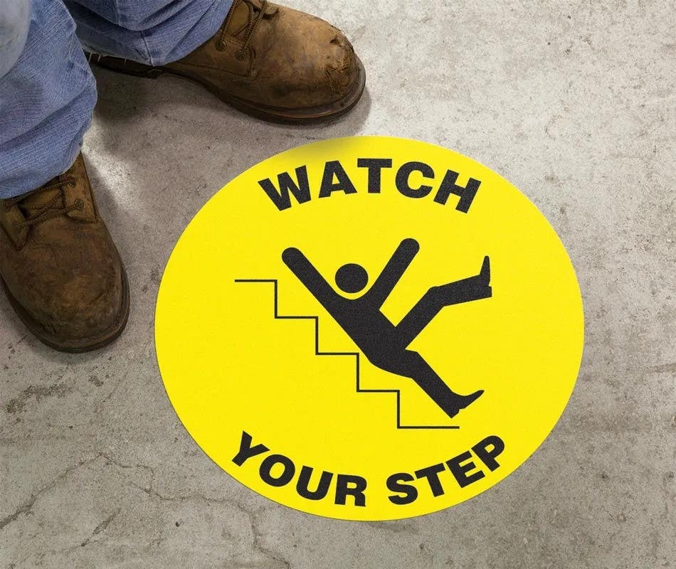 AccuformNMC MFS Floor Sign, Watch Your Step
