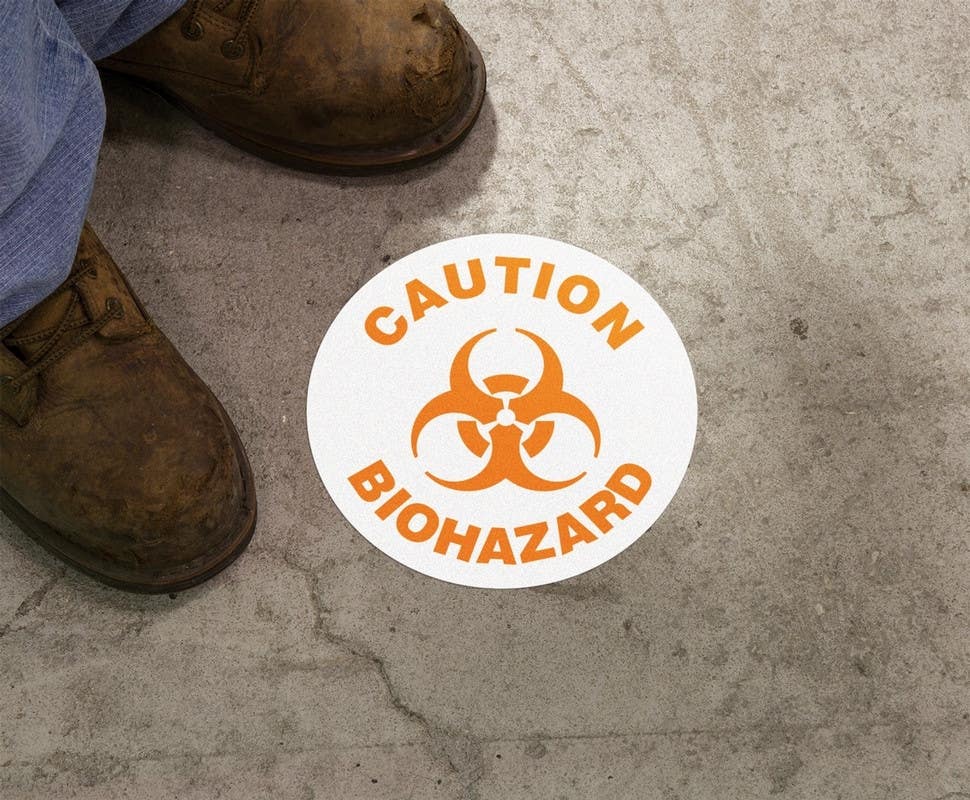 AccuformNMC MFS Slip-Gard Floor Sign, Caution, Bio-Hazard