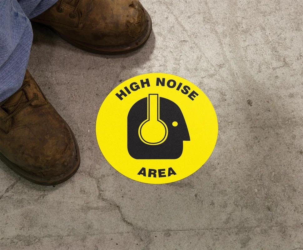 AccuformNMC MFS Slip-Gard Floor Sign, High Noise Area