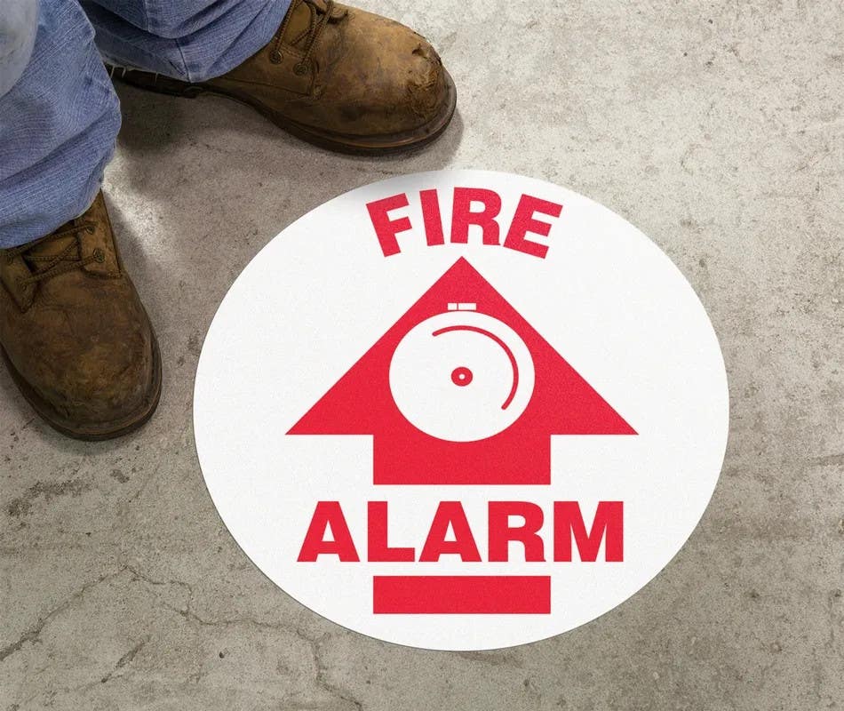 AccuformNMC MFS Floor Sign, Fire Alarm