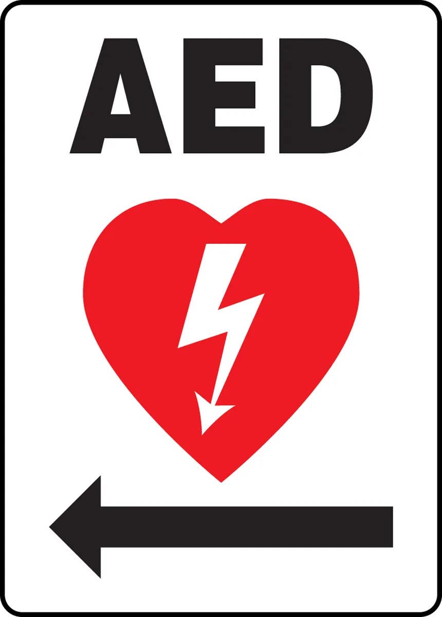 AccuformNMC MFSD41 Safety Sign, AED, 14" H x 10" W