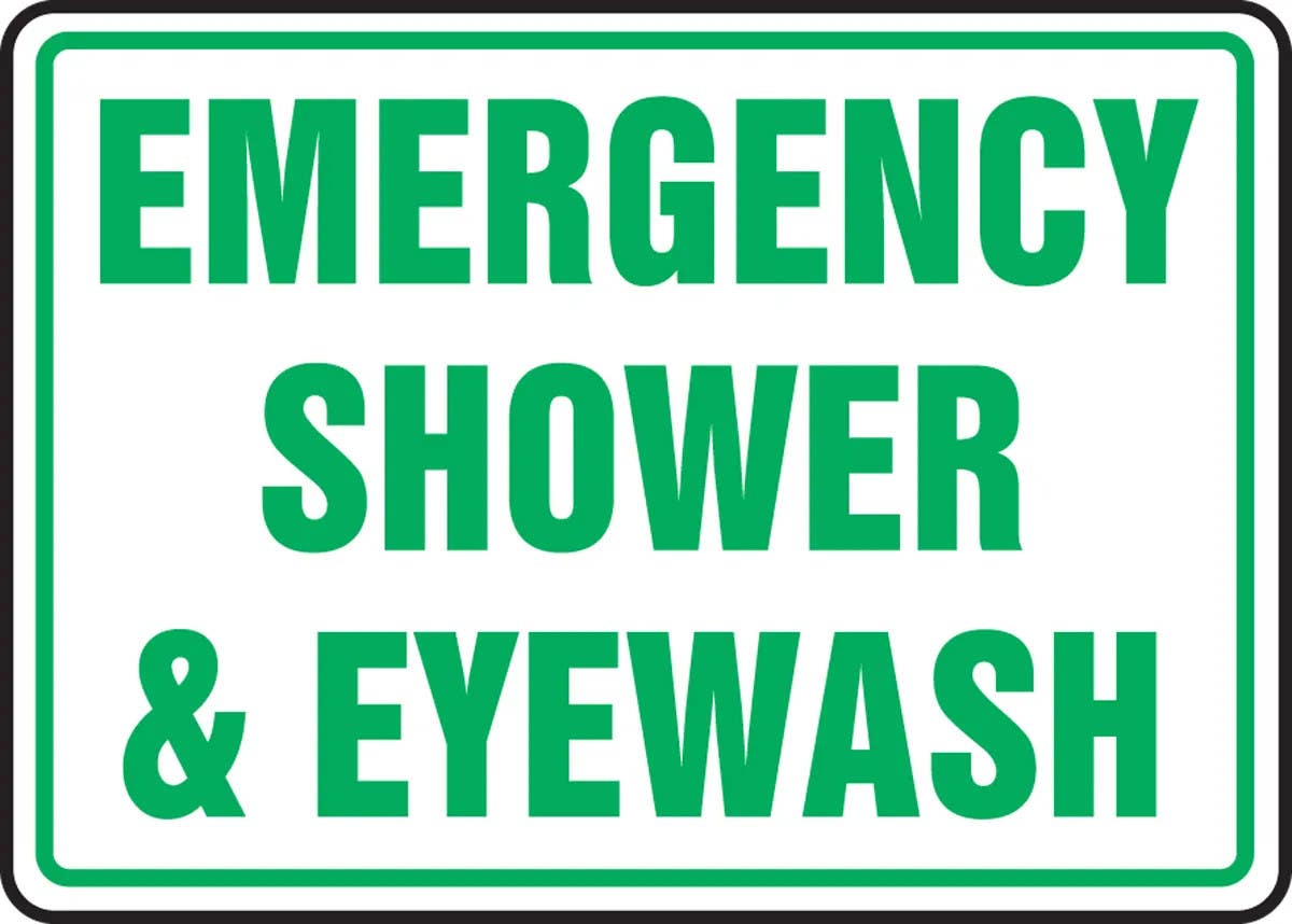 AccuformNMC MFSD First Aid Sign, Emergency Shower & Eyewash