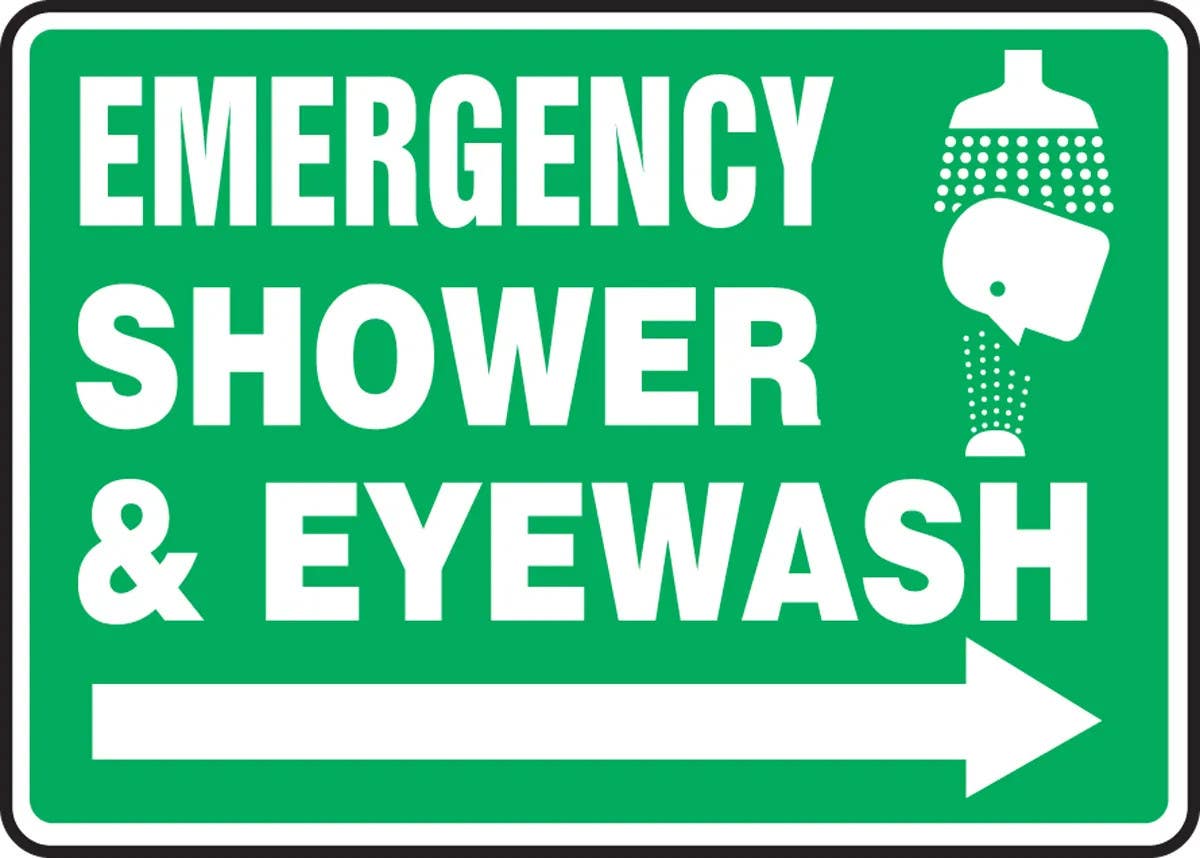 AccuformNMC MFSD Safety Sign, Emergency Shower And Eyewash (Graphic)