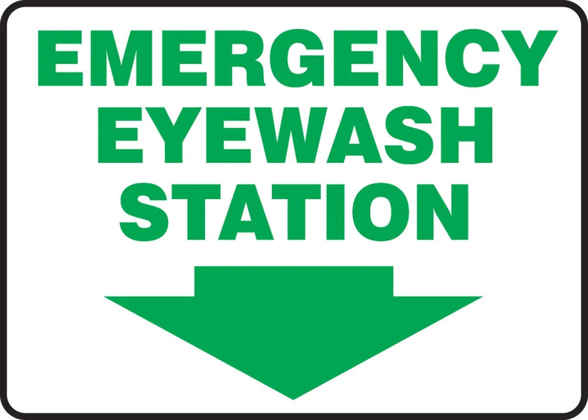 AccuformNMC MFSD Safety Sign, Emergency Eyewash Station