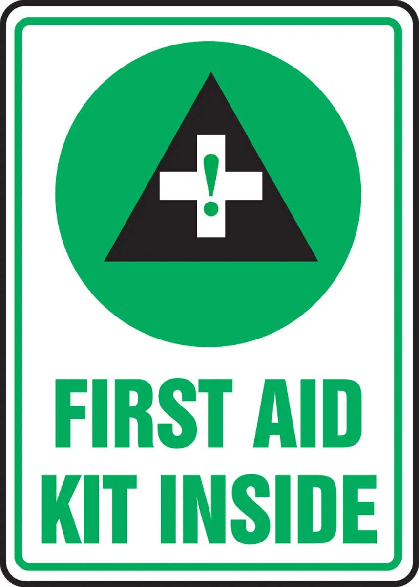 AccuformNMC MFSD Safety Sign, First Aid Kit Inside