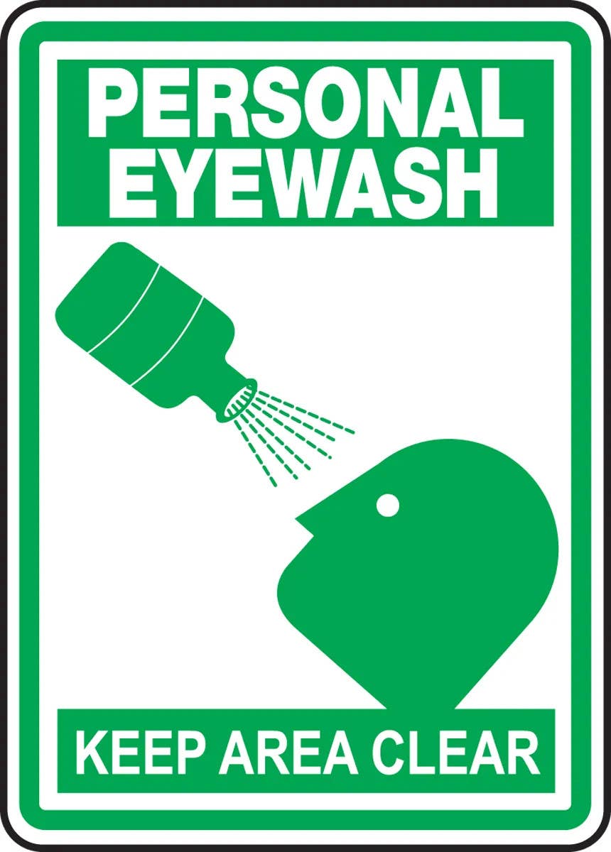 AccuformNMC MFSD Safety Sign, Personal Eyewash, Keep Area Clear (Graphic)
