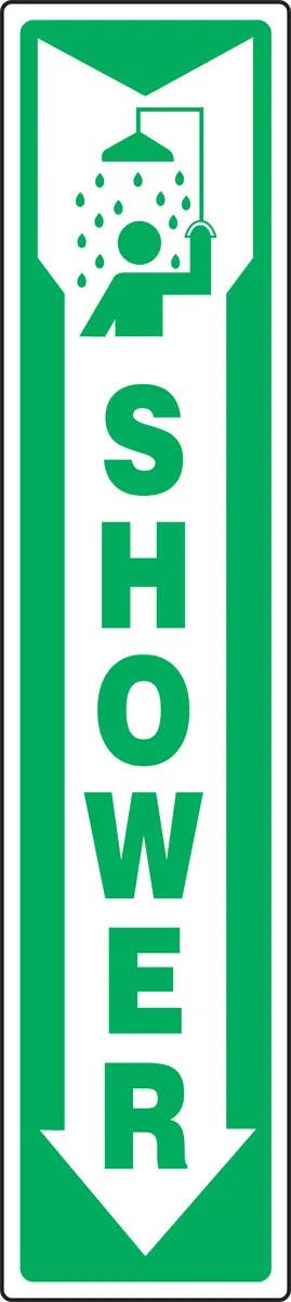AccuformNMC MFSD503 Safety Sign, Shower, 18" H x 4" W