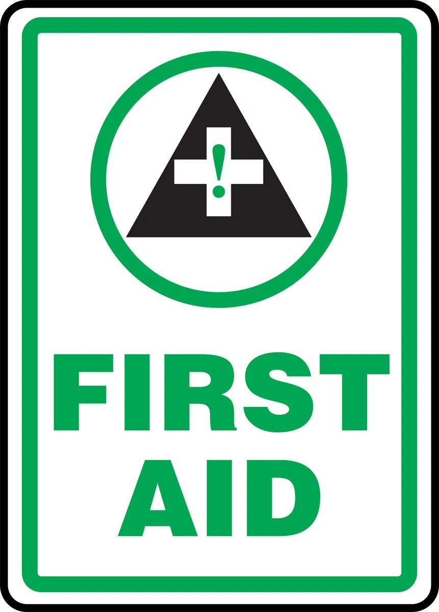 AccuformNMC MFSD505 First Aid Sign, 14" H x 10" W