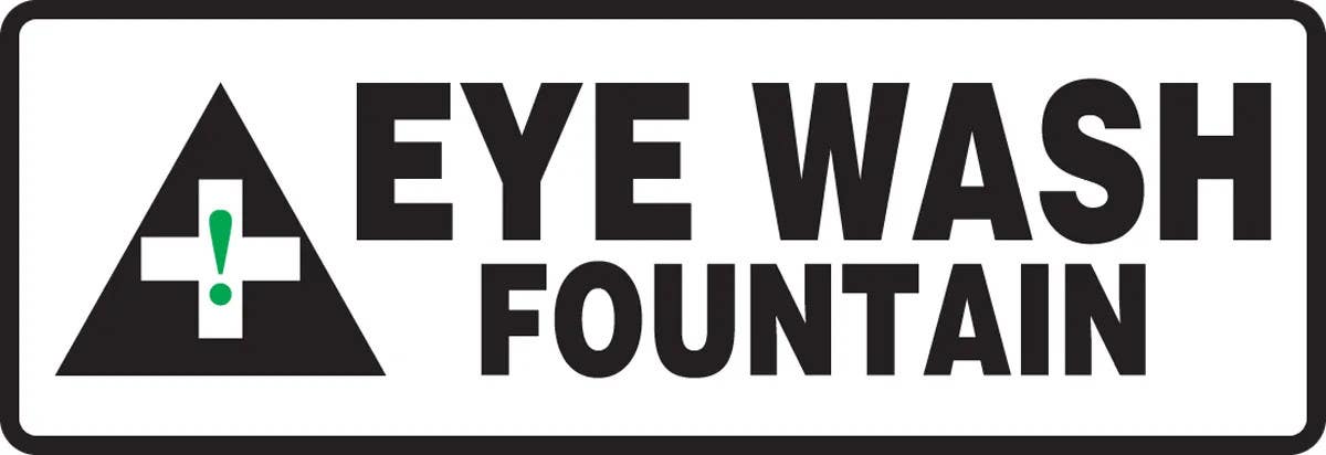 AccuformNMC MFSD521 Safety Sign, Eye Wash Fountain, 4" H x 12" W