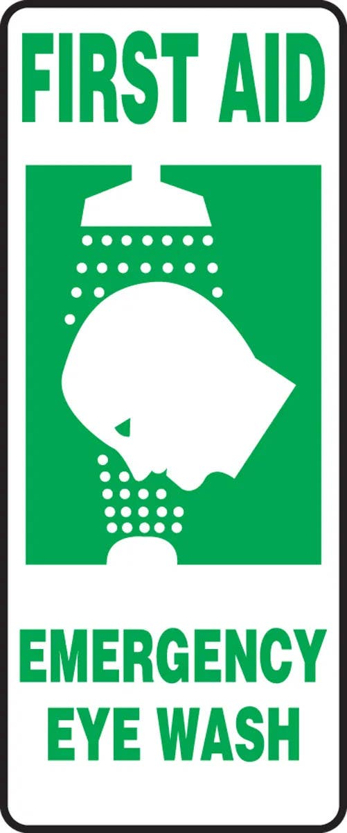 AccuformNMC MFSD531 First Aid Safety Sign, Emergency Eye Wash, 17" H x 7" W