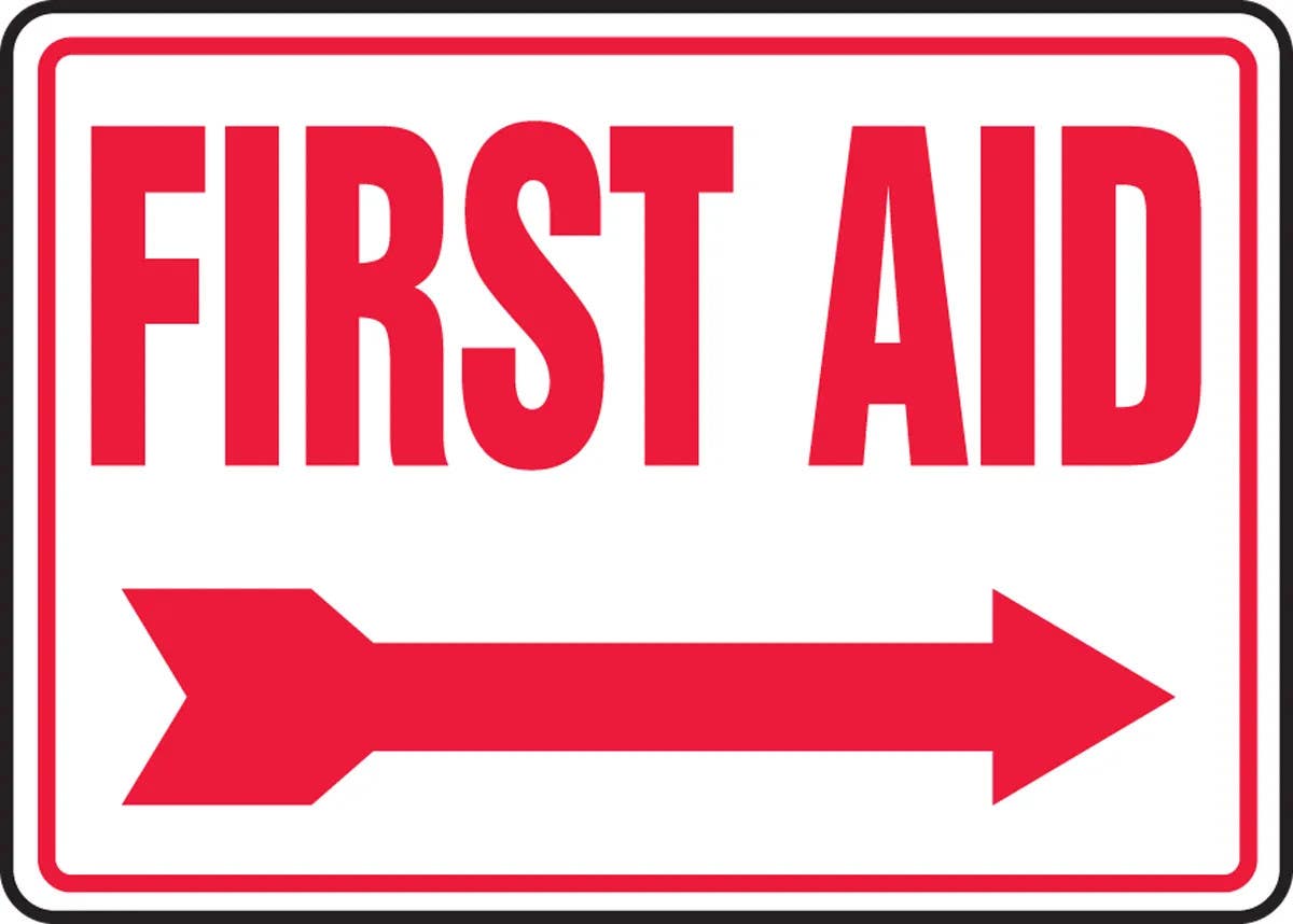 AccuformNMC MFSR5 Safety Sign, First Aid