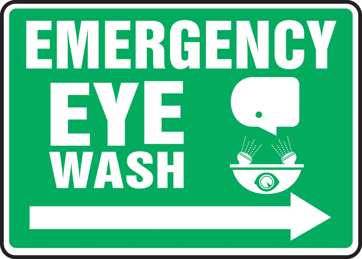 AccuformNMC MFSD5 Safety Sign, Emergency Eye Wash, 10" H x 14" W