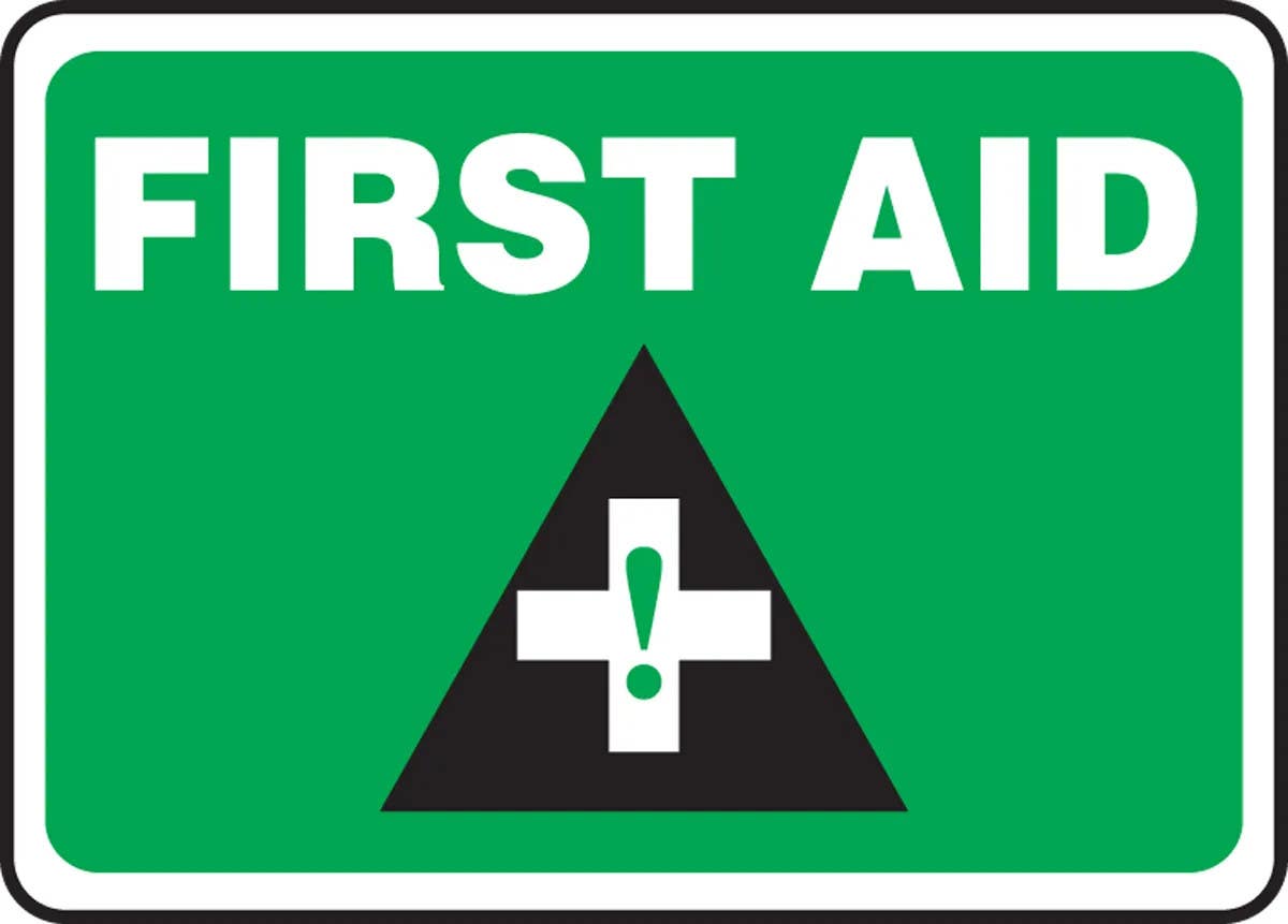 AccuformNMC MFSD5 Safety Sign, First Aid