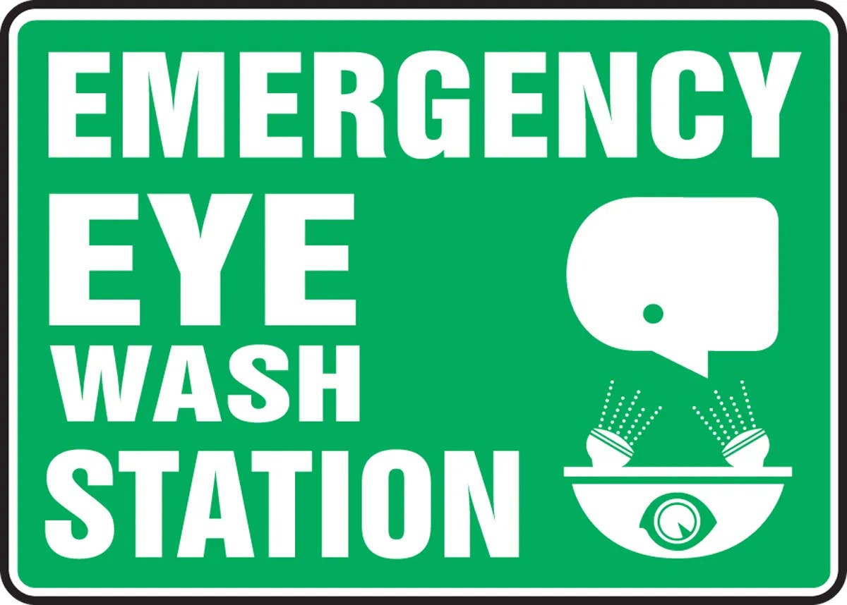 AccuformNMC MFSD544 Safety Sign, Emergency Eye Wash Station, 10" H x 14" W