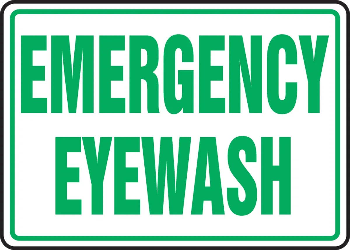 AccuformNMC MFSD546 Safety Sign, Emergency Eyewash, 10" H x 14" W