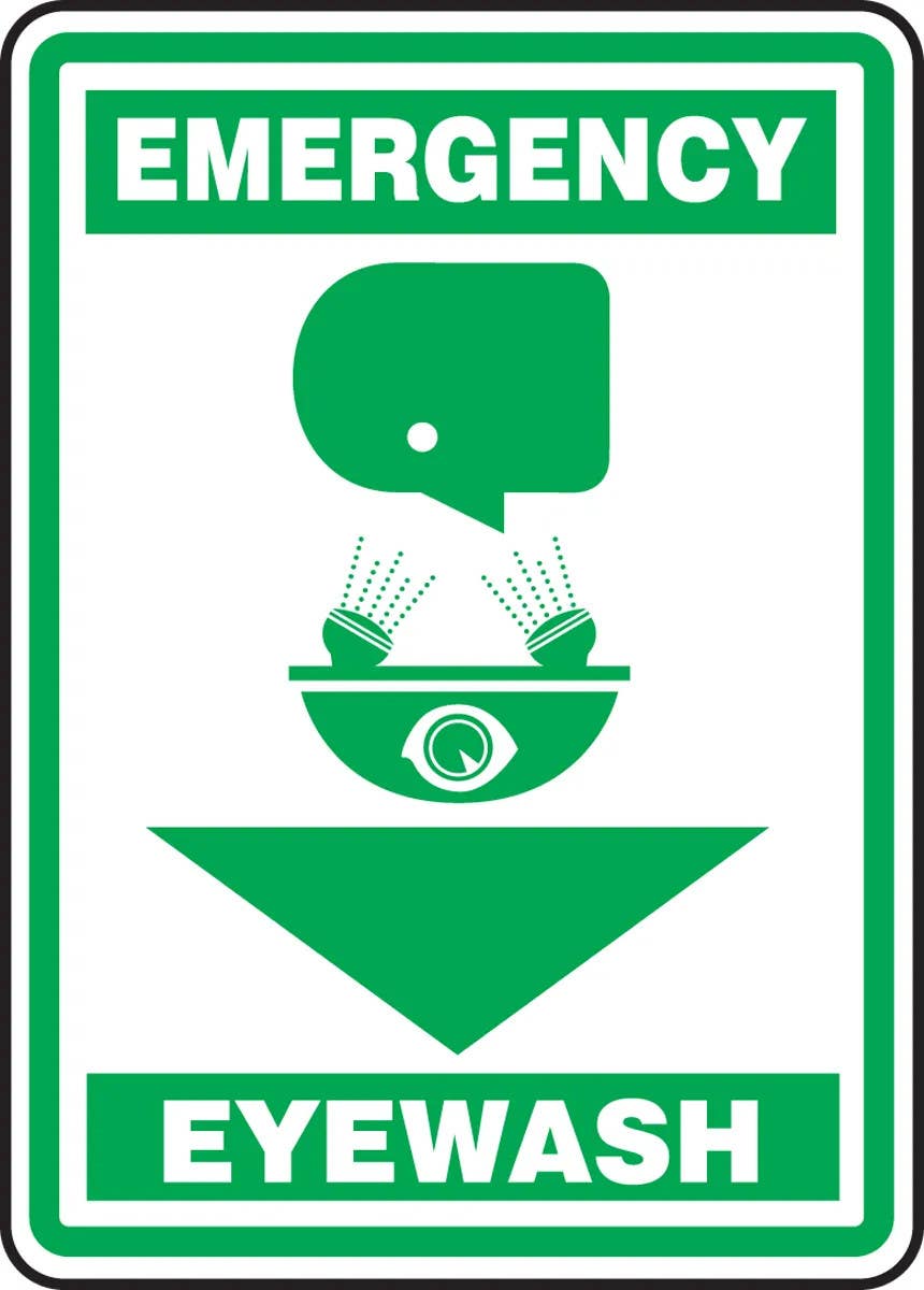 AccuformNMC MFSD565 Safety Sign, Emergency Eyewash, 14" H x 10" W
