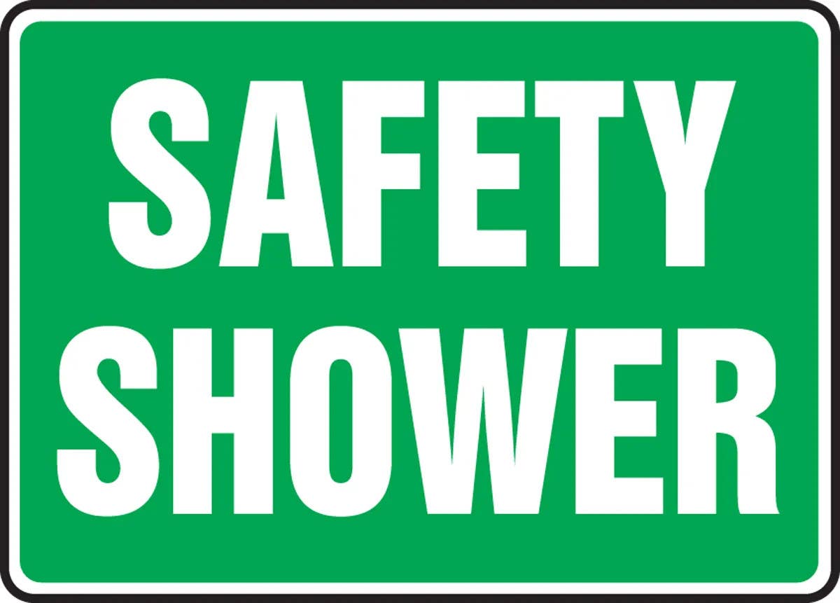AccuformNMC MFSD571 Safety Sign, Safety Shower, 10" H x 14" W