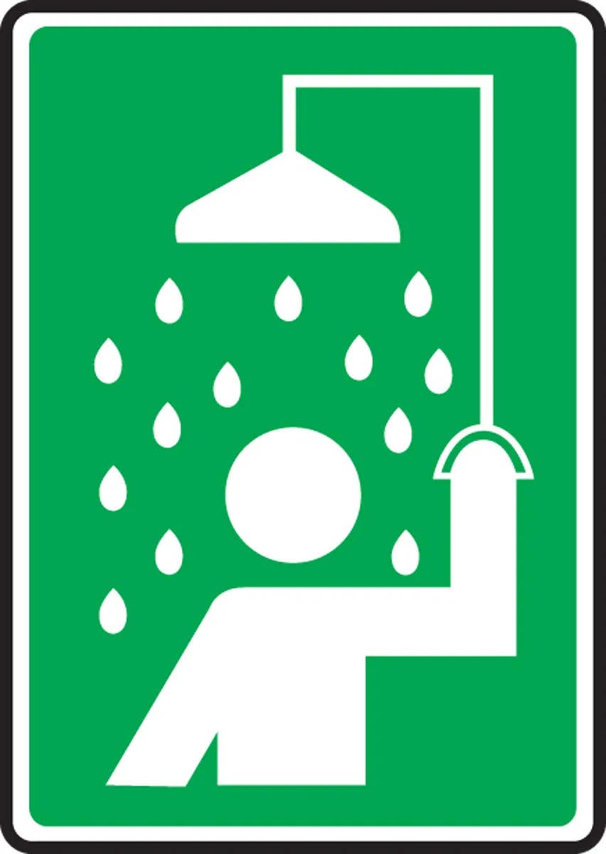 AccuformNMC MFSD574 Safety Sign, Shower Pictogram, 10" H x 7" W