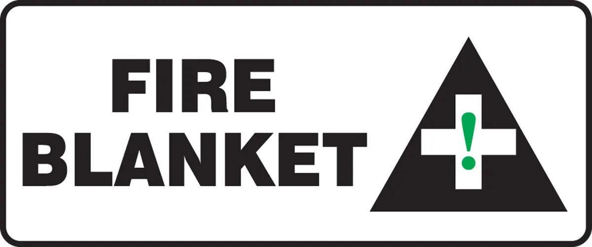 AccuformNMC MFSD582 Safety Sign, Fire Blanket, 7" H x 17" W