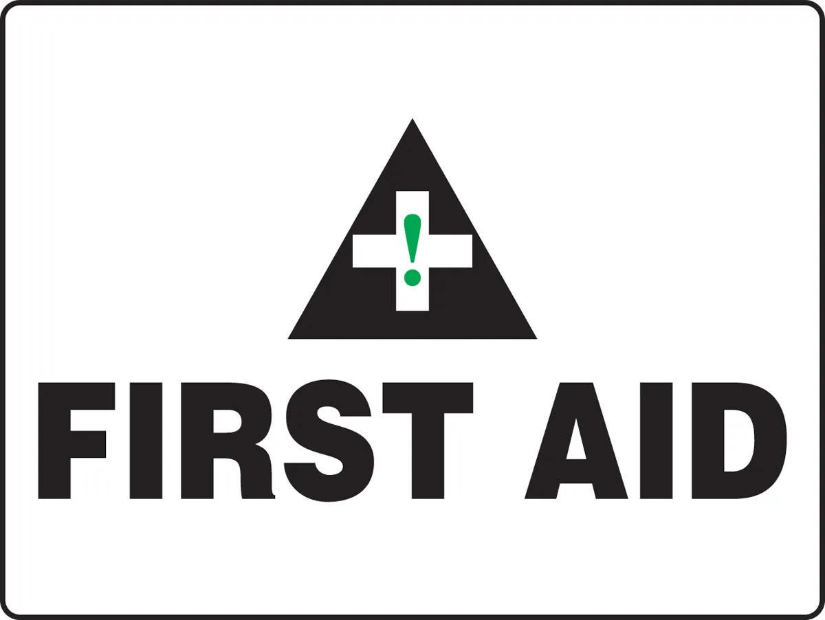 AccuformNMC MFSD596 Big Safety Sign, First Aid, 18" H x 24" W