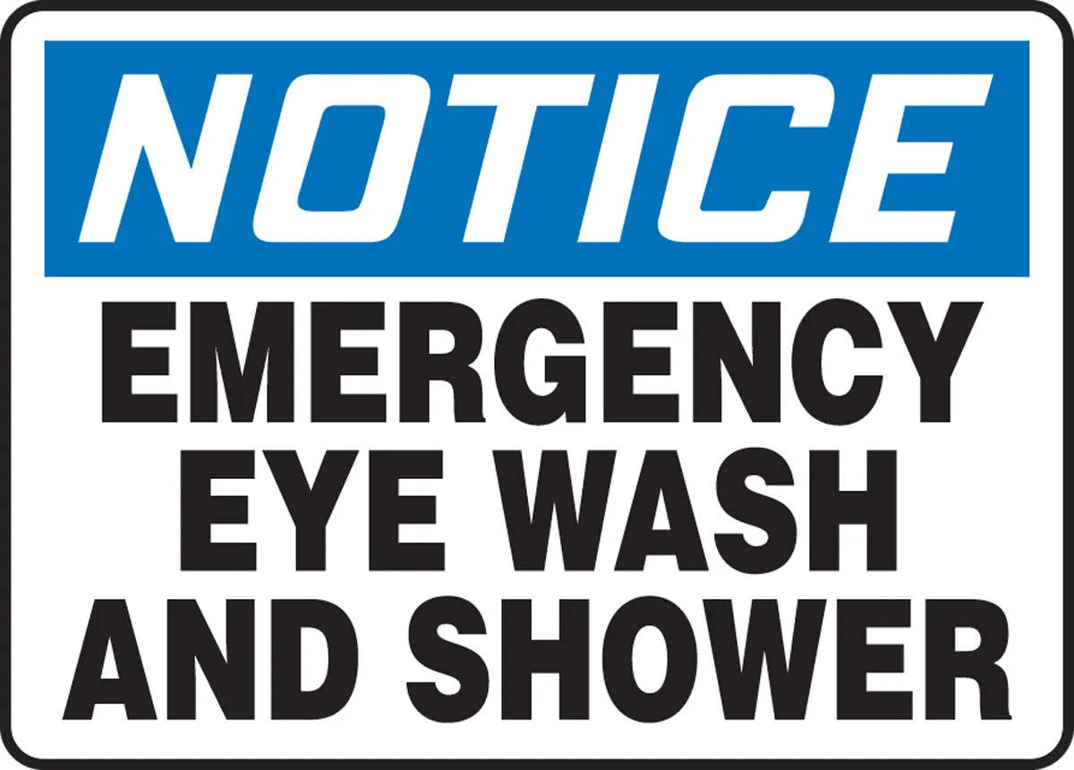 AccuformNMC MFSD8 OSHA Notice Safety Sign, Emergency Eye Wash And Shower