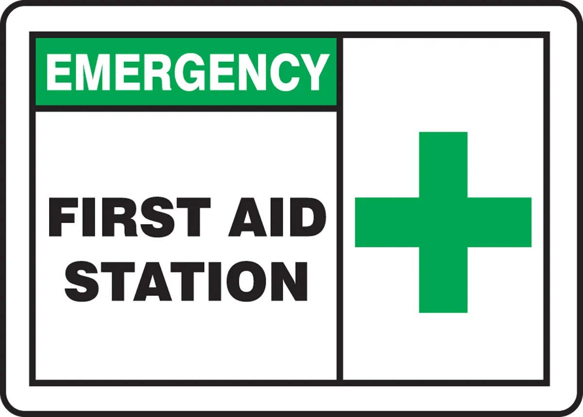 AccuformNMC MFSD92 Emergency Safety Sign, First Aid Station