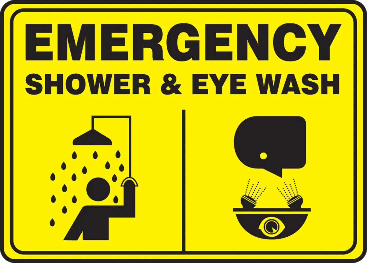 AccuformNMC MFSD925 Emergency Safety Sign, Shower & Eye Wash, 10" H x 14" W