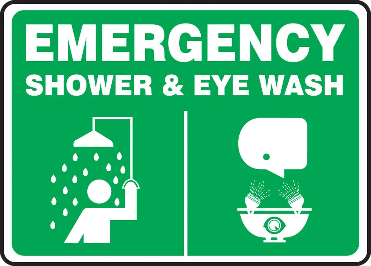 AccuformNMC MFSD9 Emergency Safety Sign, Shower & Eye Wash