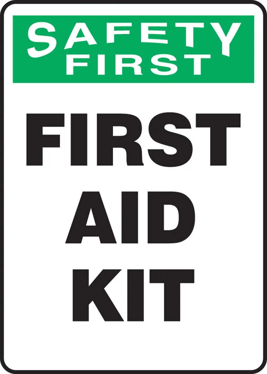 AccuformNMC MFSD94 OSHA Safety First Safety Sign, First Aid Kit, Accu-Shield