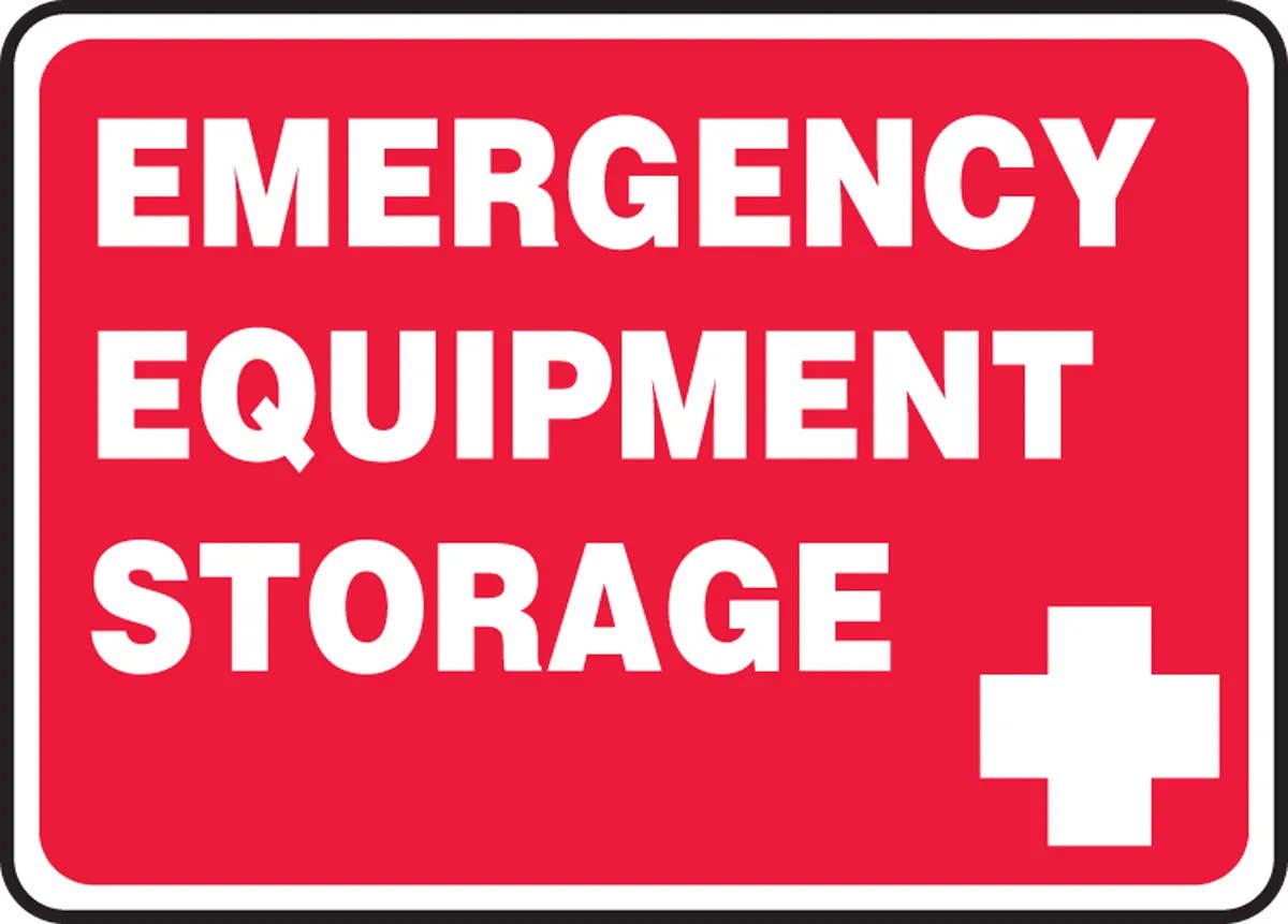 AccuformNMC MFSD967 Safety Sign, Emergency Equipment Storage, 10" H x 14" W