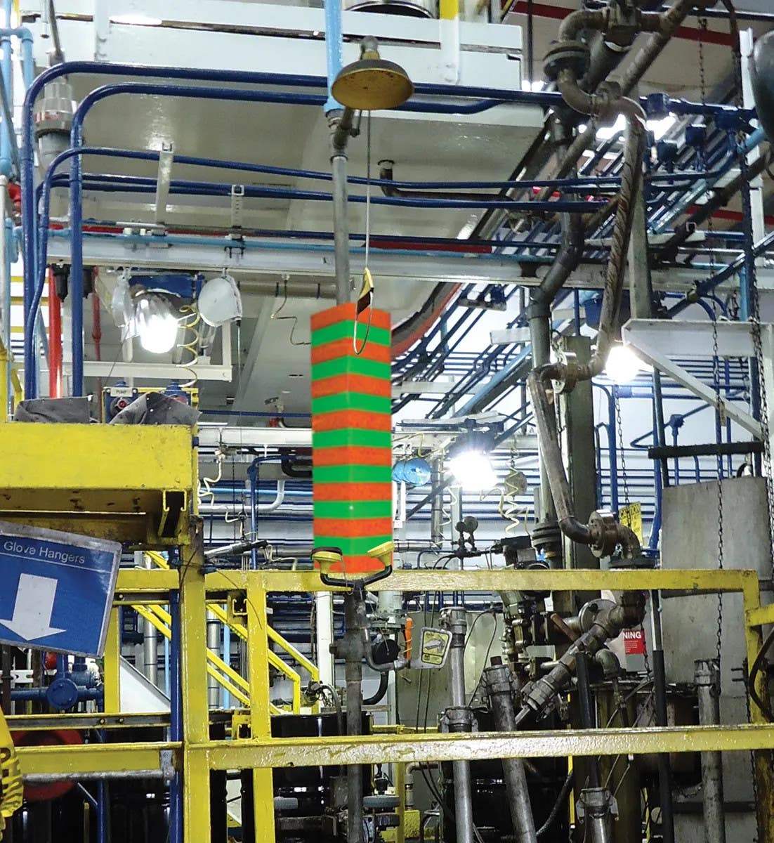 AccuformNMC MFSD975 Trilex Striped Eyewash & Shower Sign, Standard Style, 30" H x 8" W