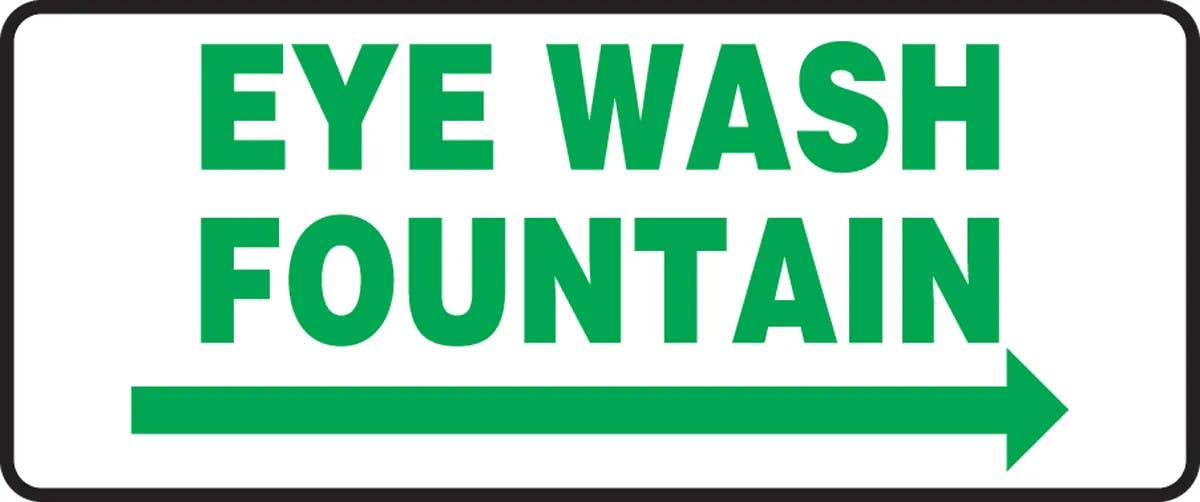 AccuformNMC MFSD99 Safety Sign, Eye Wash Fountain, 7" H x 17" W