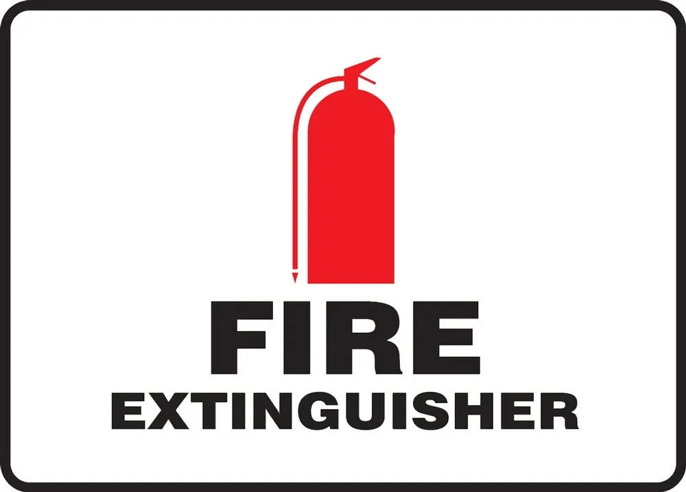 AccuformNMC MFXG4 Glow-In-The-Dark Safety Sign, Fire Extinguisher