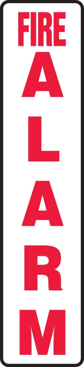 AccuformNMC MFXG408 Safety Sign, Fire Alarm, 18" H x 4" W