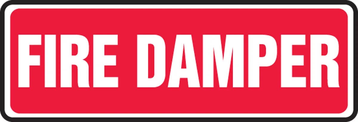 AccuformNMC MFXG431 Fire Safety Sign, Fire Damper, 4" H x 12" W
